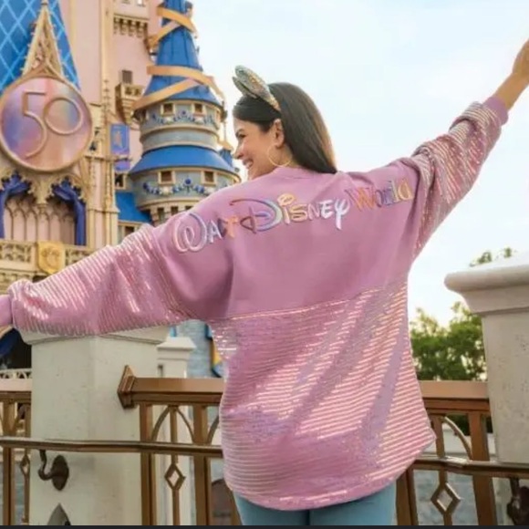 Disney sequin spirit jersey pink L - Picture 4 of 8